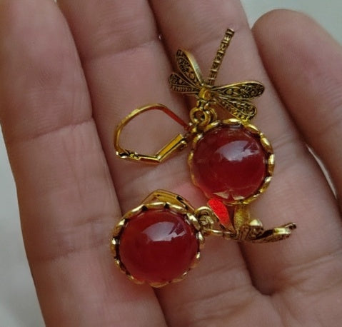 Hanging Dragonfly Earring