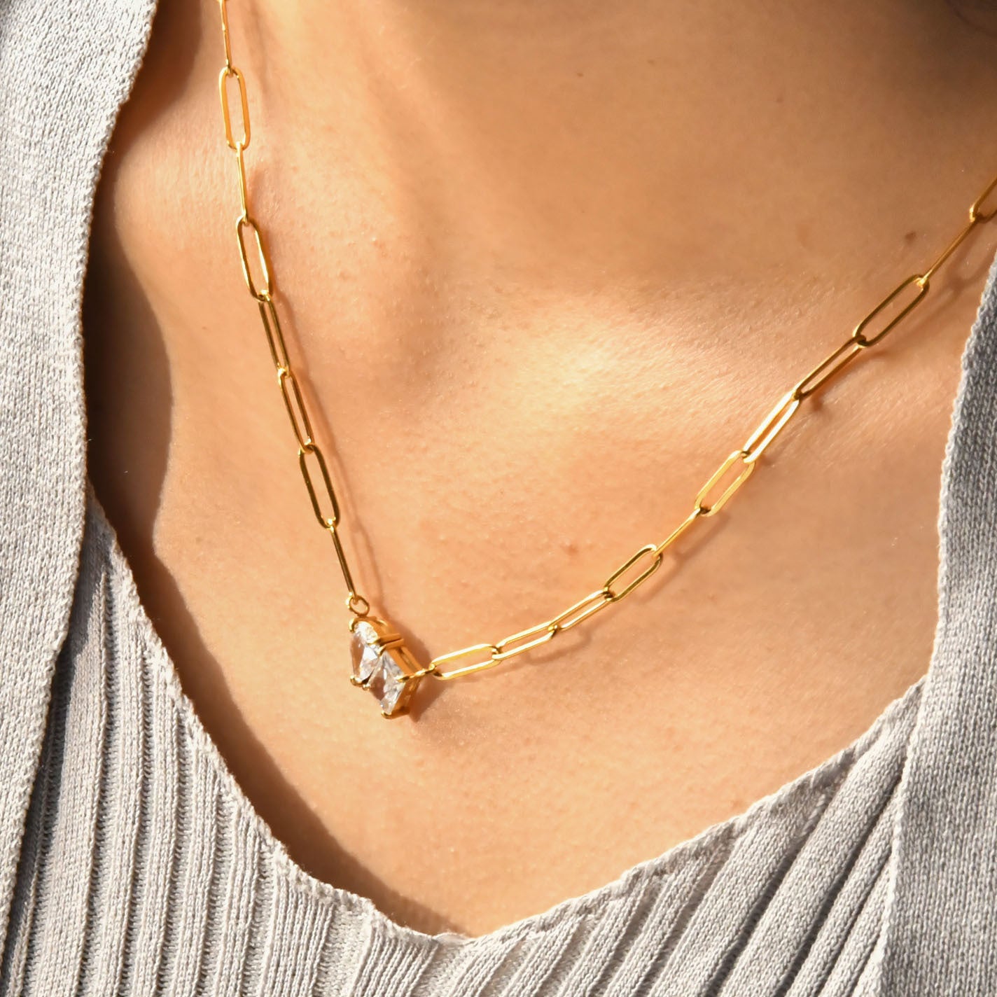 Zircon Stainless Steel Necklace