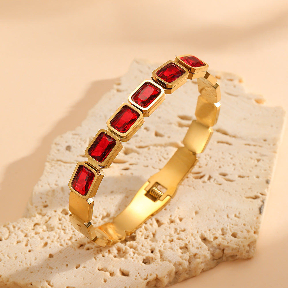 Titanium Square Diamond Bracelet