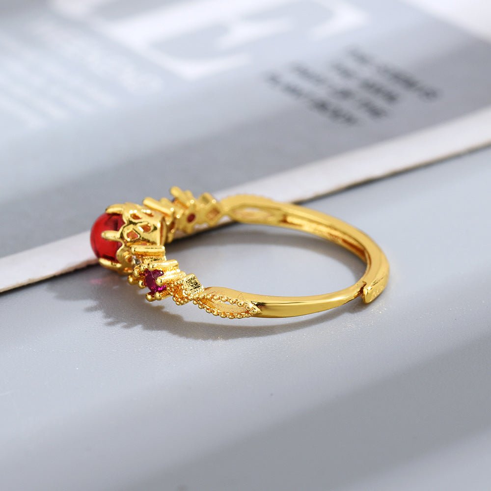 Ring With Rose Garnet