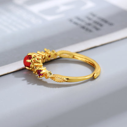 Ring With Rose Garnet