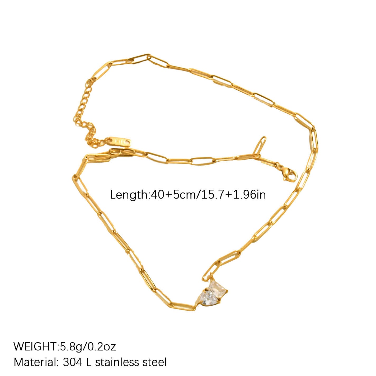 Zircon Stainless Steel Necklace