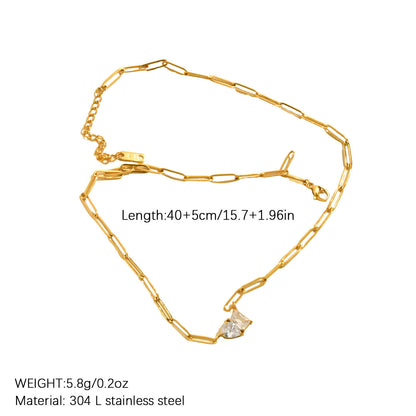 Zircon Stainless Steel Necklace