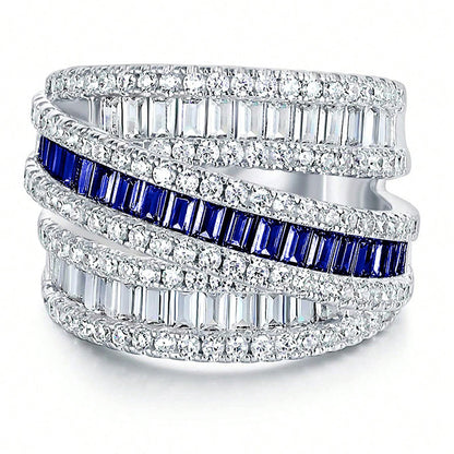 Ring Three-Row Zircon