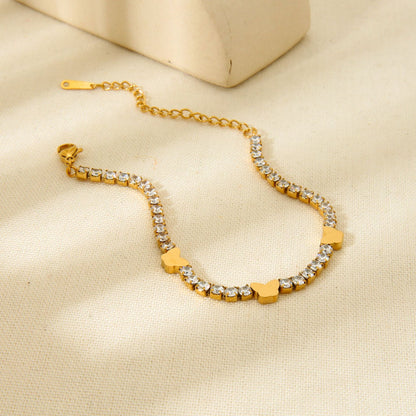 Crystal Zircon Flower Bracelet