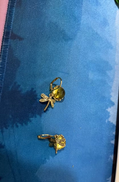 Hanging Dragonfly Earring