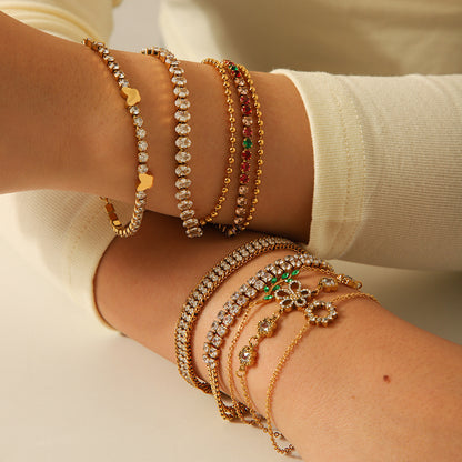 Crystal Zircon Flower Bracelet