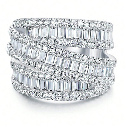 Ring Three-Row Zircon