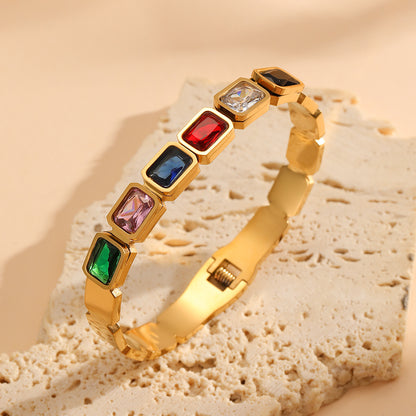 Titanium Square Diamond Bracelet