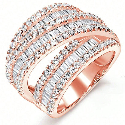 Ring Three-Row Zircon