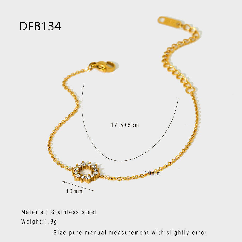 Crystal Zircon Flower Bracelet