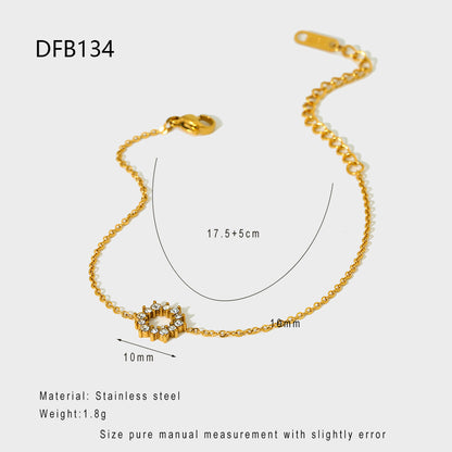 Crystal Zircon Flower Bracelet