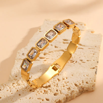Titanium Square Diamond Bracelet