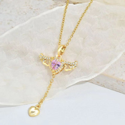 Moving Cupid Heart Necklace