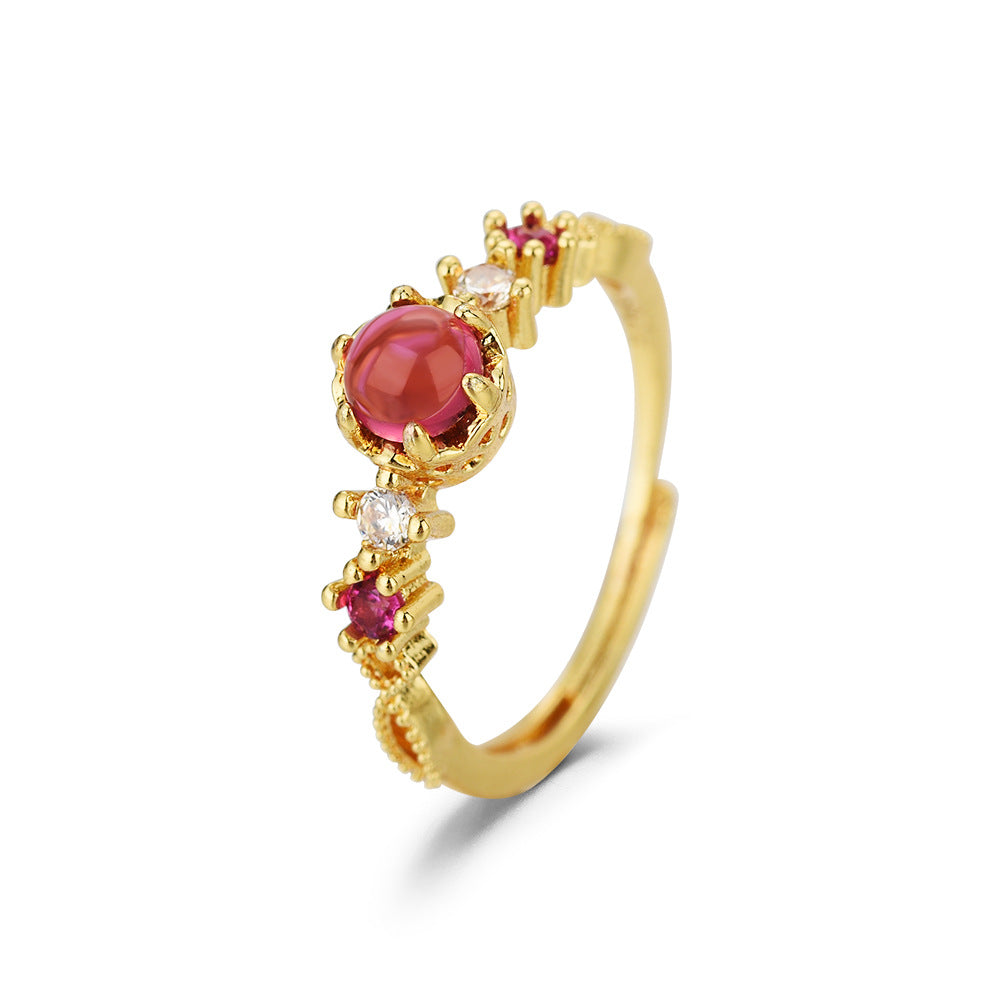 Ring With Rose Garnet