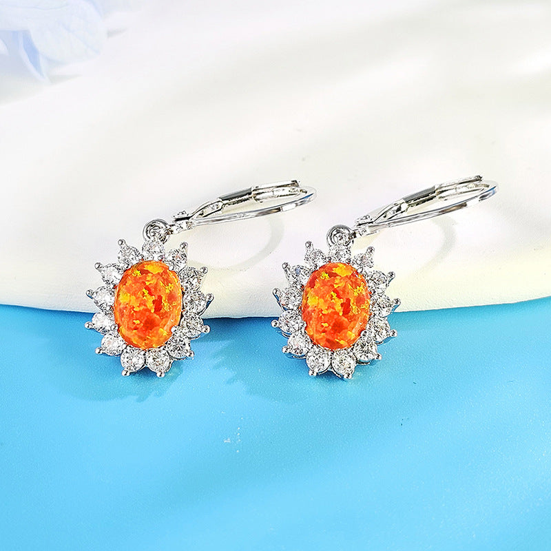 Multi-colored Oval Earrings