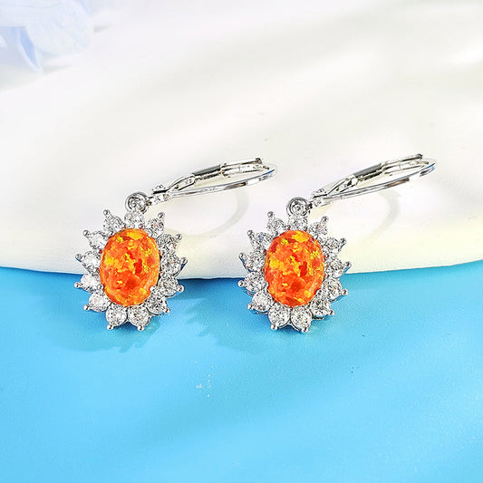 Multi-colored Oval Earrings