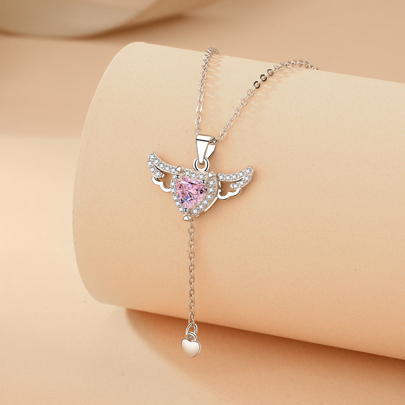 Moving Cupid Heart Necklace