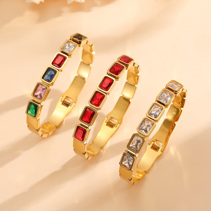 Titanium Square Diamond Bracelet