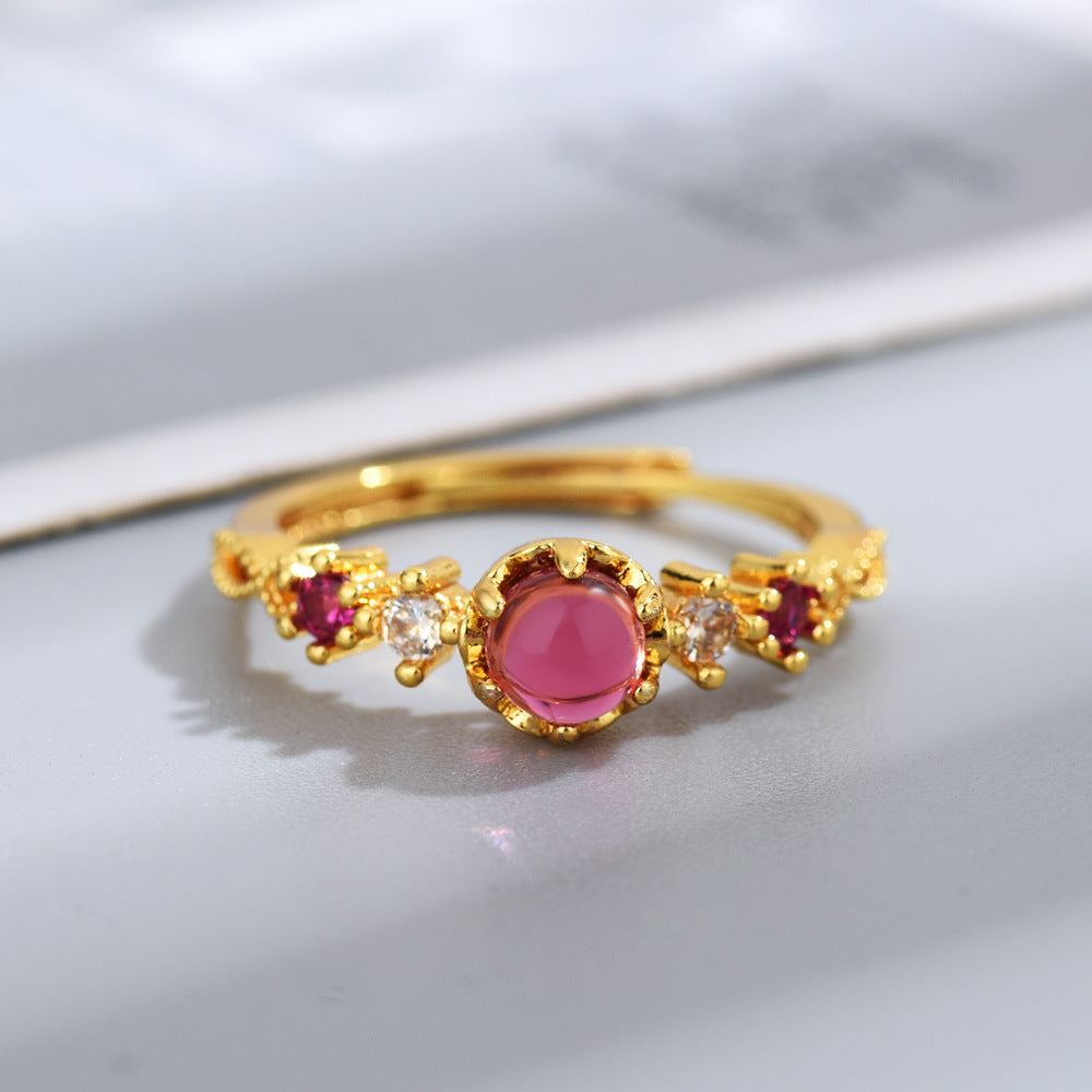Ring With Rose Garnet