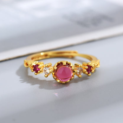 Ring With Rose Garnet