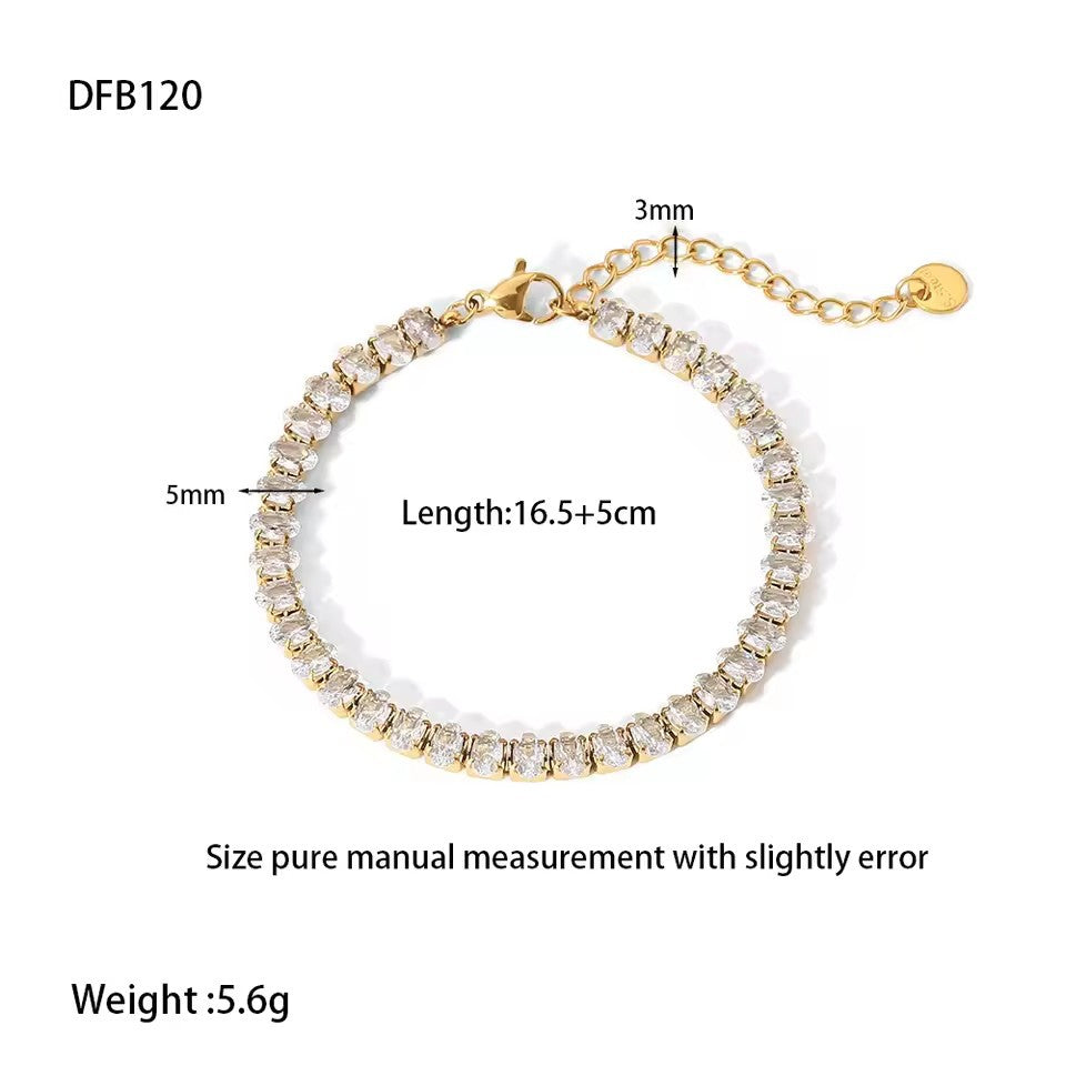 Crystal Zircon Flower Bracelet