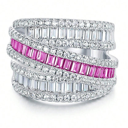 Ring Three-Row Zircon