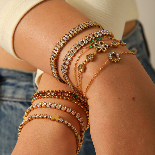 Crystal Zircon Flower Bracelet