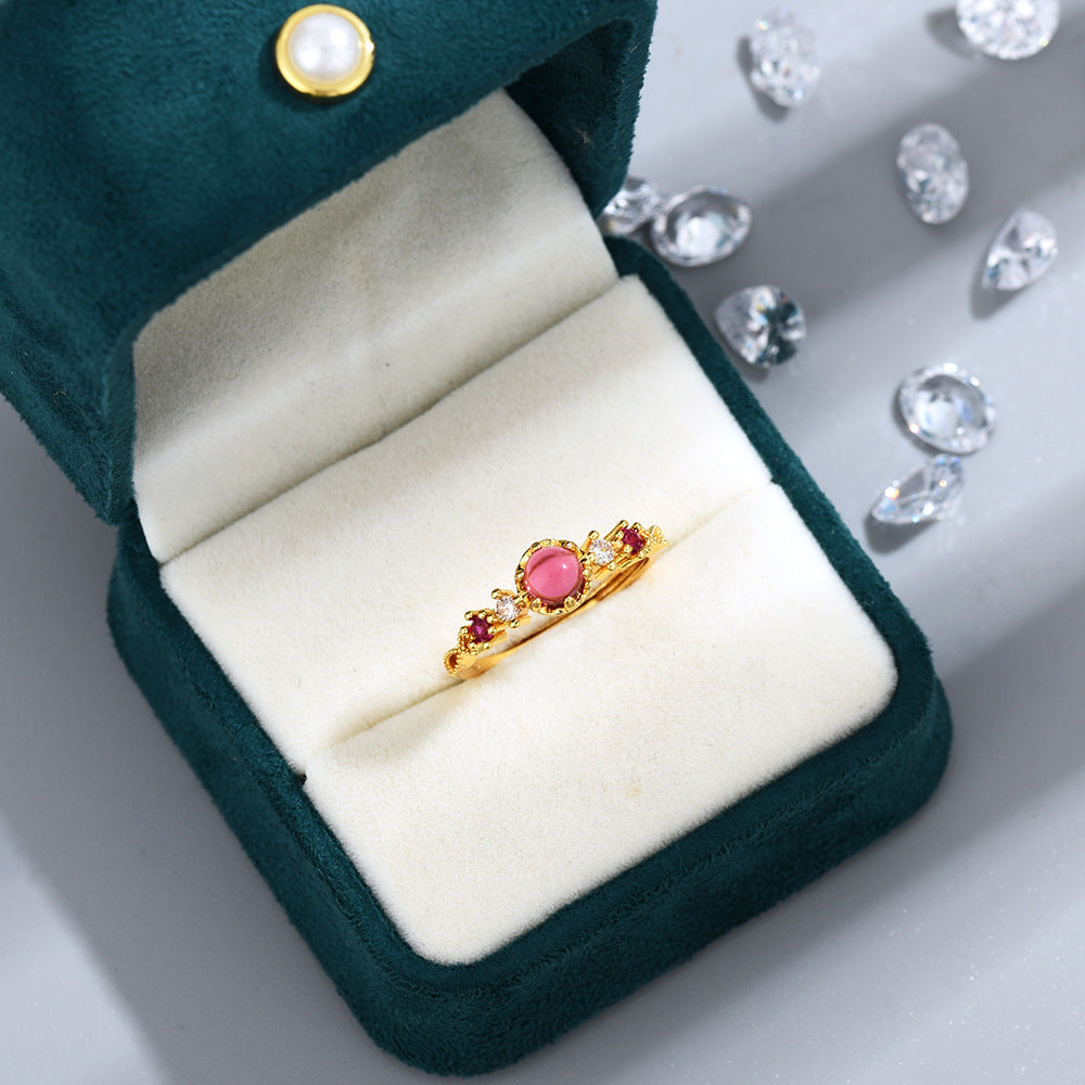 Ring With Rose Garnet