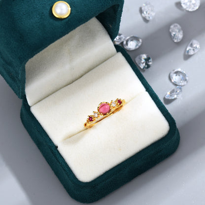 Ring With Rose Garnet