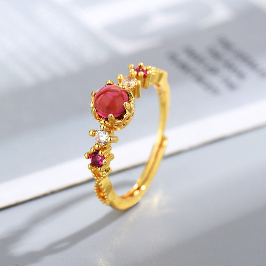 Ring With Rose Garnet