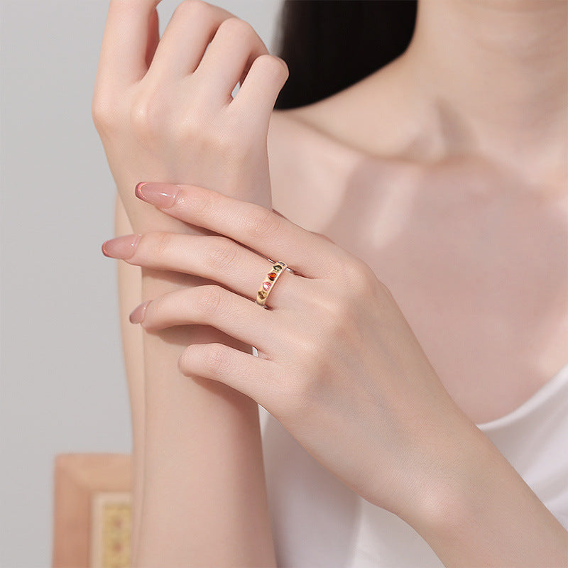 Zircon Copper-Inlaid Ring