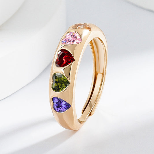 Zircon Copper-Inlaid Ring